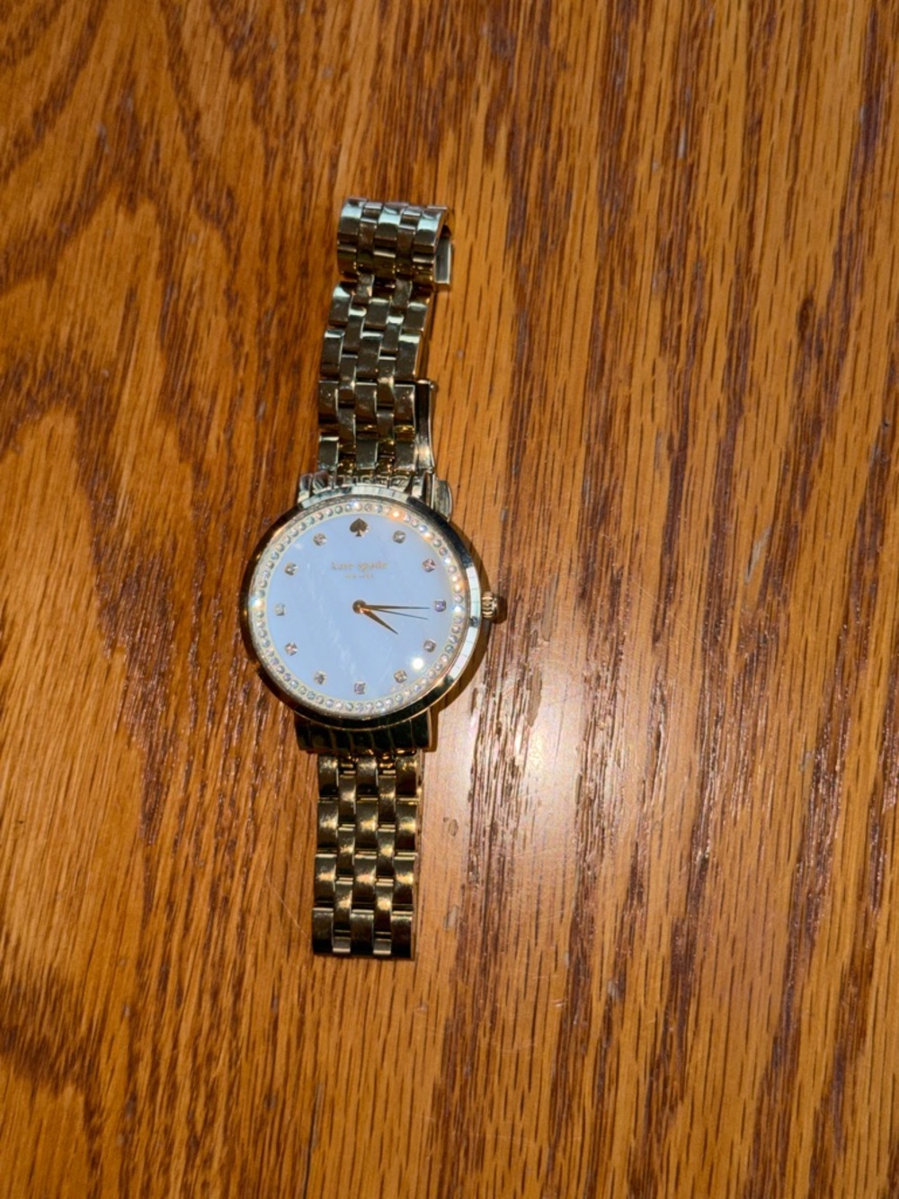 Kate Spade Gold-tone Crystal Accent Ladies Watch with Mother-of-Pearl Dial